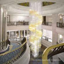European modern hotel gold big crystal iron luxury ceiling LED chandelier